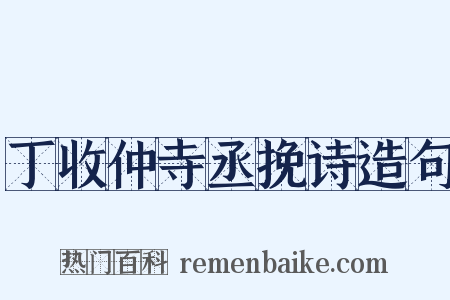 丁收仲寺丞挽诗造句是什么意思的图片